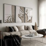 Hayyart Zikir Ahşap Çerçeveli Minimalist 3'lü İslami Tablo Set - Görsel 3