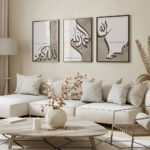 Hayyart Zikir Ahşap Çerçeveli Minimalist 3'lü İslami Tablo Set - Görsel 2