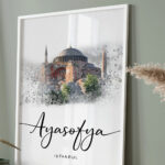 Hayyart İstanbul Ayasofya Ahşap Çerçeveli Minimalist Tekli İslami Tablo - Görsel 14
