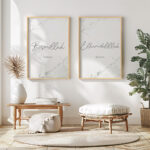 Hayyart Bismillah, Elhamdülillah Marble Ahşap Çerçeveli Minimalist 2'li İslami Tablo Set - Görsel 17
