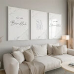Hayyart Bismillah, Sabr, Elhamdülillah Marble Ahşap Çerçeveli 3'lü İslami Tablo Set - Görsel 13