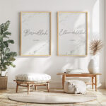 Hayyart Bismillah, Elhamdülillah Marble Ahşap Çerçeveli Minimalist 2'li İslami Tablo Set - Görsel 20