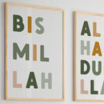 Hayyart Bismillah Renkli Ahşap Çerçeveli Minimalist 2'li İslami Tablo Set - Görsel 18