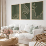 Hayyart Zikir Gold Detaylı Ahşap Çerçeveli Minimalist 3'lü İslami Tablo Set - Görsel 20