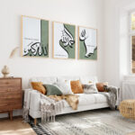 Hayyart Zikir Allahu Ekber, Elhamdüllilah, Subhanallah Ahşap Çerçeveli Minimalist 3'lü İslami Tablo Set - Yeşil - Görsel 21