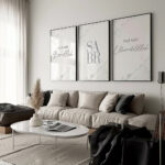 Hayyart Bismillah, Sabr, Elhamdülillah Marble Ahşap Çerçeveli 3'lü İslami Tablo Set - Görsel 2
