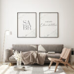 Hayyart Bismillah, Sabr, Elhamdülillah Marble Ahşap Çerçeveli 3'lü İslami Tablo Set - Görsel 5