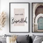 Hayyart Bismillah, Mozaik Çeşme, Elhamdülillah Ahşap Çerçeveli 3'lü İslami Tablo Set - Görsel 8