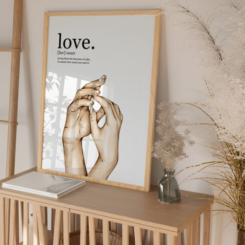 Hayyart Definition Love Yazılı ve Anlamı Detaylı Ahşap Çerçeveli Tekli İslami Tablo - Görsel 18