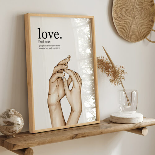 Hayyart Definition Love Yazılı ve Anlamı Detaylı Ahşap Çerçeveli Tekli İslami Tablo - Görsel 15