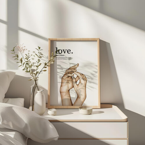 Hayyart Definition Love Yazılı ve Anlamı Detaylı Ahşap Çerçeveli Tekli İslami Tablo - Görsel 20