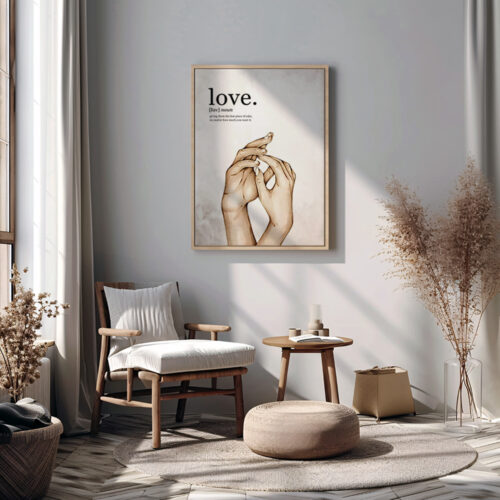 Hayyart Definition Love Yazılı ve Anlamı Detaylı Ahşap Çerçeveli Tekli İslami Tablo - Görsel 21