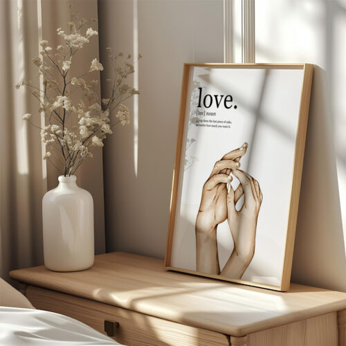Hayyart Definition Love Yazılı ve Anlamı Detaylı Ahşap Çerçeveli Tekli İslami Tablo - Görsel 17