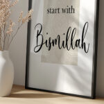 Hayyart Bismillah, Kapı, Elhamdülillah Ahşap Çerçeveli 3'lü İslami Tablo Set - Görsel 8
