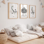 Hayyart Şükr, Er-Rizku Al Allah, Tevekkül Ahşap Çerçeveli Minimalist 3'lü İslami Tablo Set - Görsel 21