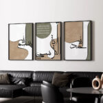 Hayyart Ayatel Kursi, Elhamdülillah Ahşap Çerçeveli Minimalist 3'lü İslami Tablo Set - Yeşil - Görsel 2