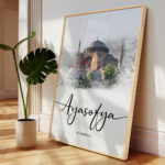 Hayyart İstanbul Ayasofya Ahşap Çerçeveli Minimalist Tekli İslami Tablo - Görsel 20