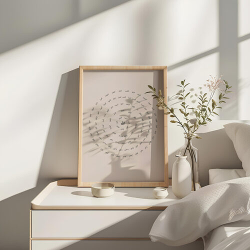 Hayyart Esmaül Hüsna, Allahın 99 İsmi Ahşap Çerçeveli Minimalist Tekli İslami Tablo - Görsel 20