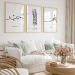 Hayyart Allah, La Havle, Muhammed Ahşap Çerçeveli Minimalist 3'lü İslami Tablo Set - Görsel 23