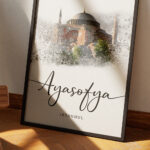 Hayyart İstanbul Ayasofya Ahşap Çerçeveli Minimalist Tekli İslami Tablo - Görsel 4