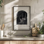 Hayyart Watercolor Efektli Allah-u Ekber Ahşap Çerçeveli Minimalist Tekli İslami Tablo - Görsel 4