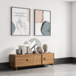 Hayyart Allah, Dua, Sabır Ahşap Çerçeveli Minimalist 3'lü İslami Tablo Set - Mavi - Görsel 10