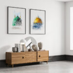 Hayyart Aksa, Kabe, Mescidi Nebevi Ahşap Çerçeveli Minimalist 3'lü İslami Tablo Set - Görsel 5