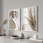 Hayyart Bismillah, Elhamdülillah, Pampas Ahşap Çerçeveli Minimalist 3'lü İslami Tablo Set - Görsel 13